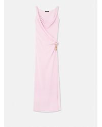 Versace - Robe Aus Seiden-Cady Mit Verzierungen - Lyst