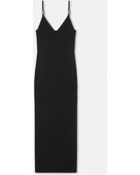 Versace - Robe Nuisette Mi-longue En Maille Safety Pin - Lyst