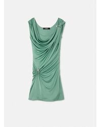 Versace - Safety Pin Draped Mini Dress - Lyst