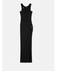 Versace - Safety Pin Ribbed Knit Draped Gown - Lyst