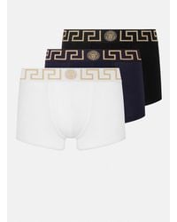 Versace - Lot De Trois Boxers Adhérents À Bordure Greca - Lyst
