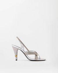 Versace - Gianni Embellished Nappa & Satin Slingbacks 90 Mm - Lyst