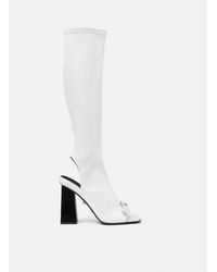 Versace - Gianni Ribbon Open Knee-high Boots 105 Mm - Lyst