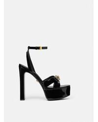 Versace - Gianni Ribbon Patent Sandals 140 Mm - Lyst