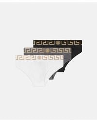 Versace - Lot De Trois Slips À Bordure Greca - Lyst