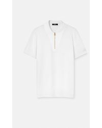 Versace - Polo Con Zip Medusa - Lyst