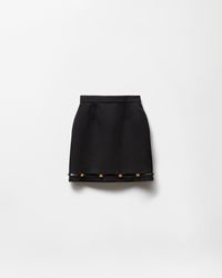 Versace - Grain De Poudre Wool Mini Skirt - Lyst