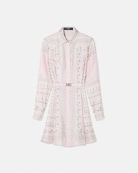 Versace - Silk Dress With Barocco Chain Pattern - Lyst