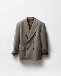 Versace - Pinstripe Wool Boxy Blazer - Lyst