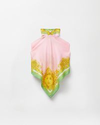 Versace - Printed Cotton & Silk Voile Cover-Up Top - Lyst