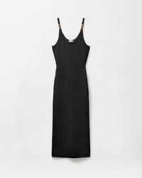 Versace - Viscose Mesh Ribbed Knit Midi Dress - Lyst