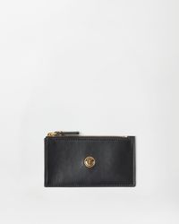 Versace - Emblème Leather Zip Card Holder - Lyst