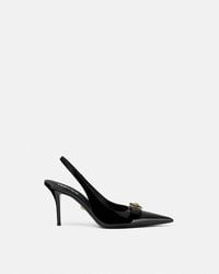 Versace - Gianni Ribbon Patent Slingbacks 85 Mm - Lyst
