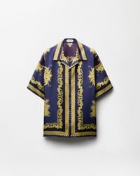 Versace - Camisa De Sarga De Seda Con Estampado - Lyst