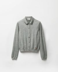 Versace - Embroidered Wool Knit Cardigan - Lyst