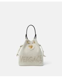 Versace - La Medusa Beuteltasche Aus Canvas - Lyst