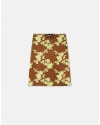 Versace - Wild Roses Satin Midi Skirt - Lyst