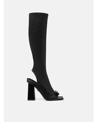 Versace - Gianni Ribbon Open Knee-high Boots 105 Mm - Lyst