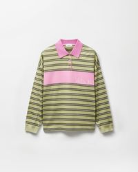 Versace - Embroidered-Logo Striped-Intarsia Cotton Polo - Lyst