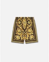 Versace - Printed Silk Twill Shorts - Lyst