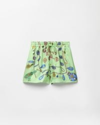 Versace - Pantalones Cortos De Sarga De Seda Estampados - Lyst