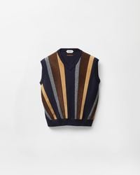 Versace - Intarsia-Wool & Leather Patchwork Vest - Lyst