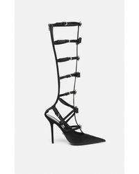 Versace - Gianni Ribbon Satin Cage Pumps 110 Mm - Lyst