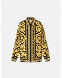 Versace - Printed Long-sleeve Silk Shirt - Lyst