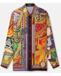 Versace - Printed Silk Twill Regular Shirt - Lyst