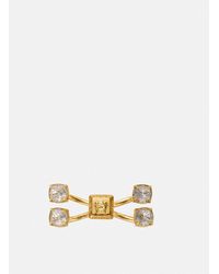 Versace - Crystal Medusa Square Cuff Ring - Lyst