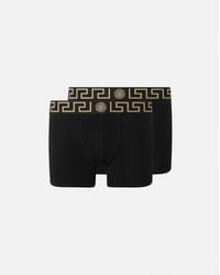 Versace - Lot De Deux Boxers Adhérents Longs Greca - Lyst