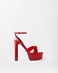 Versace - Gianni Ribbon Patent Sandals 140 Mm - Lyst