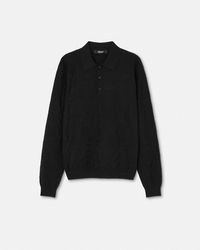 Versace - Barocco Jacquard Knit Polo Sweater - Lyst