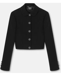 Versace - Double-Wool Crêpe Crop Jacket - Lyst