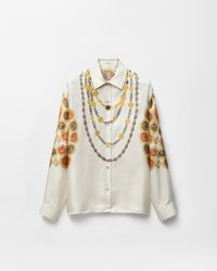 Versace - Camisa De Twill De Seda Con Estampado - Lyst