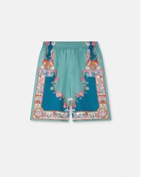 Versace - Pantalones Cortos De Seda Coral Theatre - Lyst