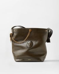 Versace - Pivot Large Leather Bucket Bag - Lyst