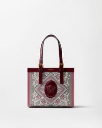 Versace - Rivière Printed Mini Canvas Tote - Lyst