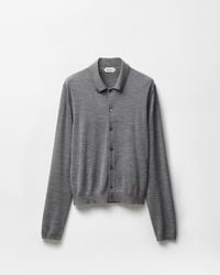 Versace - Embroidered Wool Knit Cardigan - Lyst