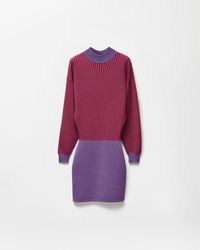 Versace - Wool Micro Cable-Knit Mini Dress - Lyst
