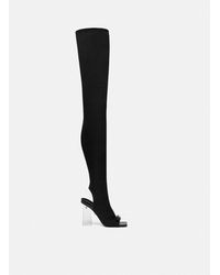 Versace - Gianni Ribbon Open Thigh-high Boots 105 Mm - Lyst