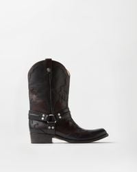 Versace - Sylvester Leather Western Boots - Lyst