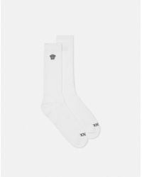 Versace - Chaussettes Côtelées À Broderie Medusa - Lyst