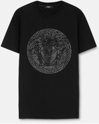 Versace - Embellished Cotton-Jersey Slim T-Shirt - Lyst