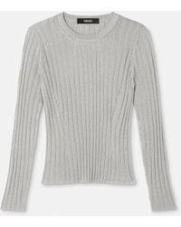 Versace - Ribbed Knit Viscose-Blend Crewneck Top - Lyst