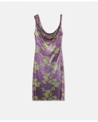 Versace - Vestido Wild Roses Midi Drapeado De Malla - Lyst