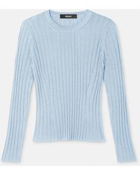 Versace - Ribbed Knit Viscose-Blend Crewneck Top - Lyst
