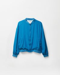 Versace - Silk Poplin Zip Blouson - Lyst