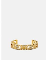 Versace - Greca Bracciale Rigido Con Cristalli - Lyst