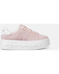 Versace - La Greca Zapatillas De Ante Con Plataforma - Lyst